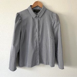 Anthropologie puffed-sleeve striped shirt